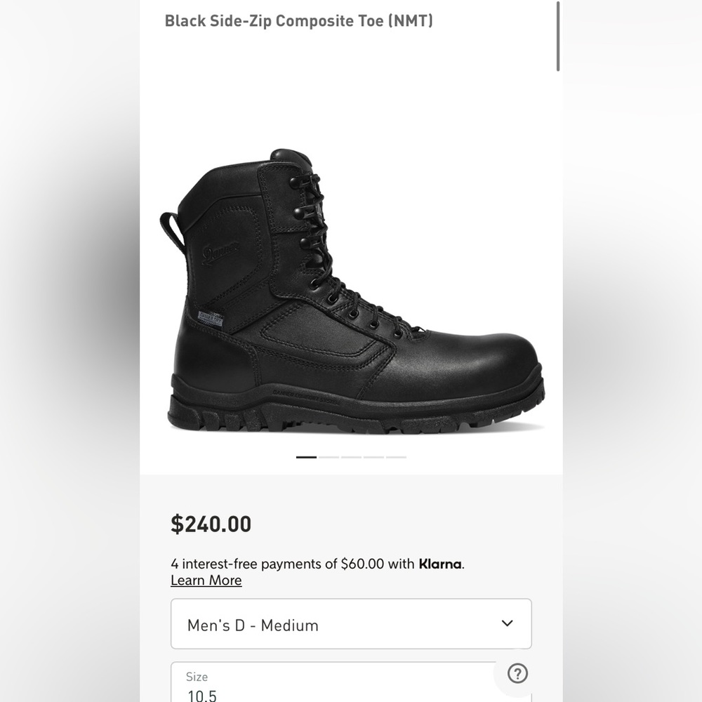 Mens Danner EMS Side Zip Composite Toe Boots